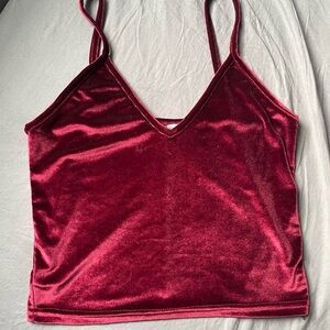 Zara Red Velvet Tank Top